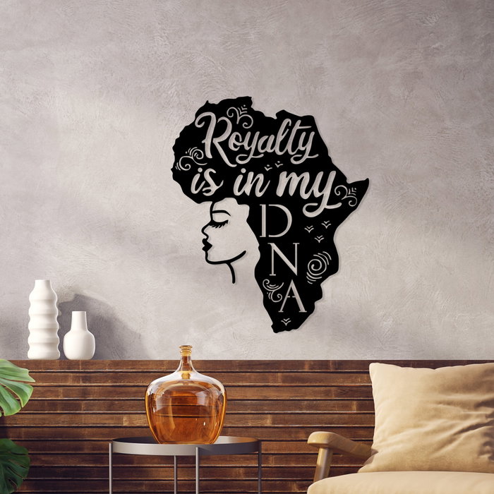 Wallity Royalty Is In My Dna Escultura de Pared Negra